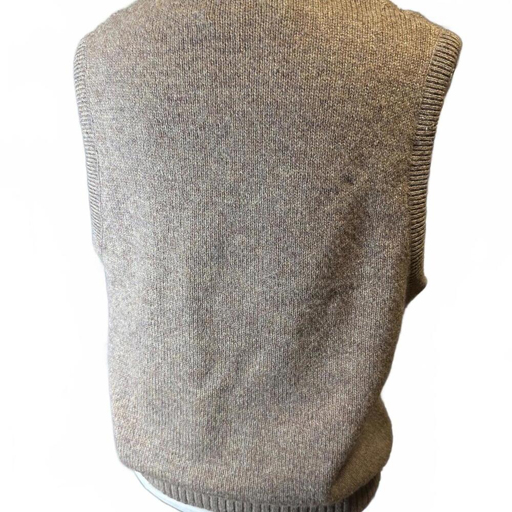 Jantzen vintage USA made wool cable knit vest tan preppy old money men’s sz S - Picture 5 of 8